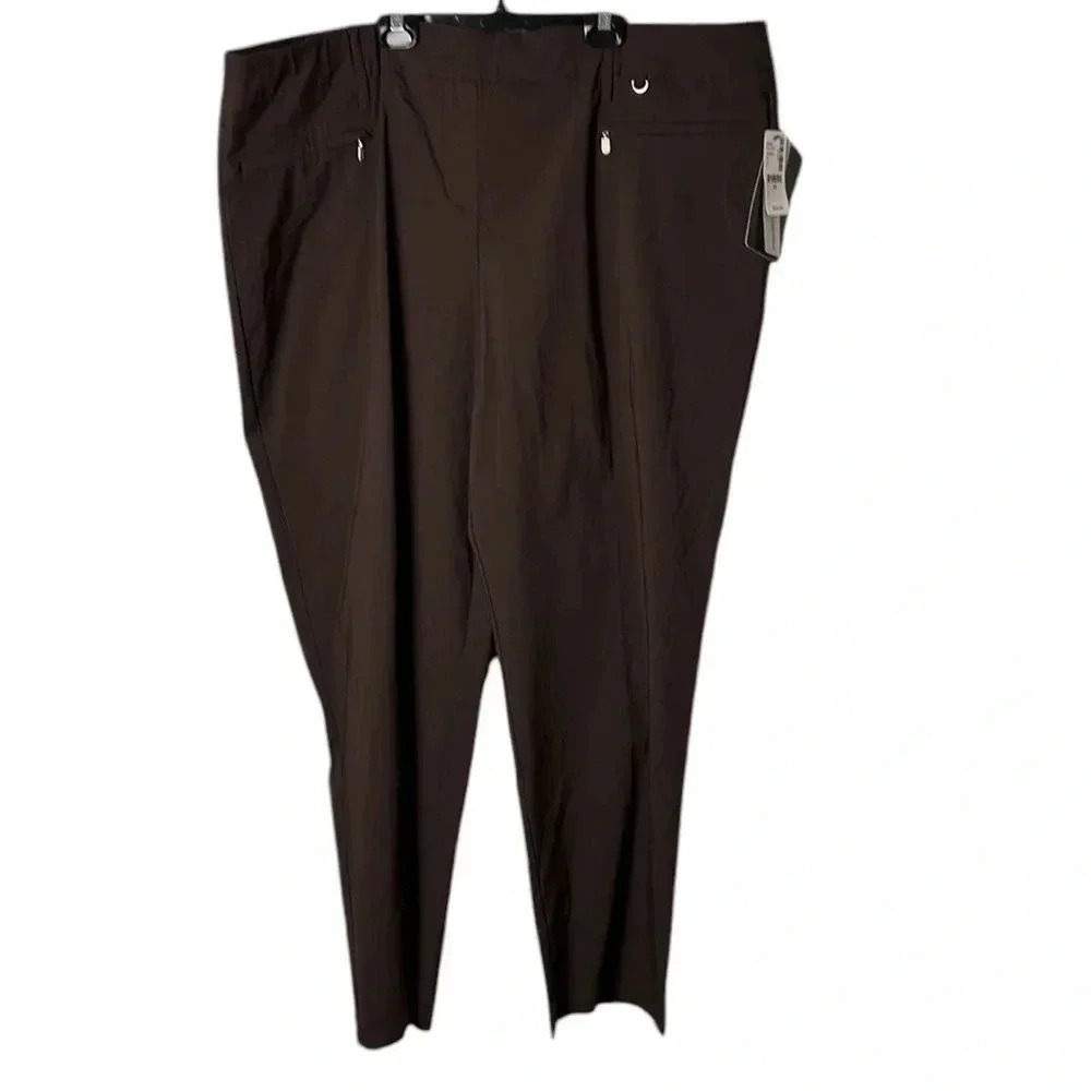 Pennington pants ,women size 26.  NWT, brown,savvy fit,straight leg,pull on - Picture 6 of 16